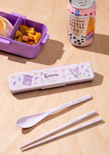 Load image into Gallery viewer, Kuromi Chopstick and Spoon with case (Floral Wreath)