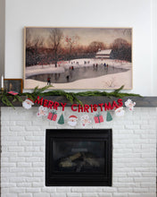 Load image into Gallery viewer, Puffy Red Velvet Merry Christmas Banner