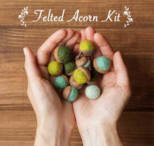 Load image into Gallery viewer, Felted Acorn Kit - Wet Felting