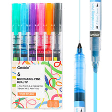 Load image into Gallery viewer, Dual-Tip Notetaking Pen Set Of 6: Vivid Splash