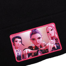 Load image into Gallery viewer, KPop Demon Hunters Huntr/x Black Cuff Knit Beanie