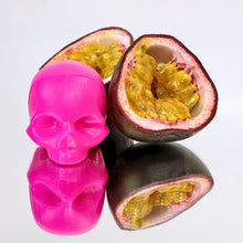 Load image into Gallery viewer, Pink Skull Lip Balm 100% Natural: Hot Pink / Clear Box / Passion Fruit