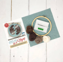Load image into Gallery viewer, Otters in a Hoop Needle Felting Craft Kit
