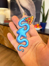Load image into Gallery viewer, CLEAR STICKER: Pizza Snake (XL)