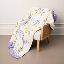 Load image into Gallery viewer, Cozy Dreams Luxe Blanket-Scalloped Floral Periwinkle