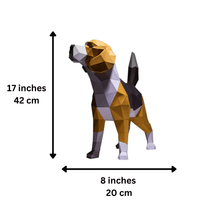 Load image into Gallery viewer, 3D Beagle PaperCraft Dog Origami Model