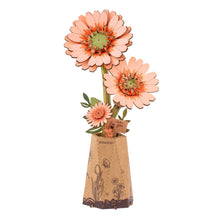 Load image into Gallery viewer, 3D Wooden Flower Puzzle: Orange Gerbera Daisy