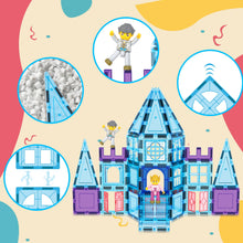 Load image into Gallery viewer, 72 Piece Magnetic Building Tiles Castle Winter Ice Theme