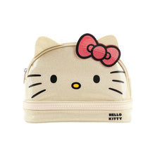 Load image into Gallery viewer, Hello Kitty Character Face White Glitter 6” Cosmetic Pouch