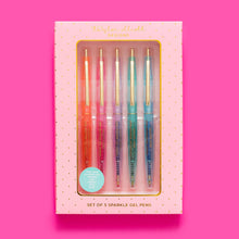 Load image into Gallery viewer, Gel Pen Set - Asst Colors w/ Sparkles - 5 Piece Set