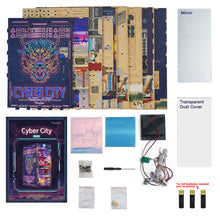 Load image into Gallery viewer, DIY Miniature House Book Nook Kit: Cyber City w/ Dust Cover