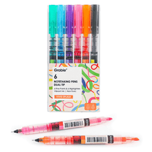 Load image into Gallery viewer, Dual-Tip Notetaking Pen Set Of 6: Vivid Splash