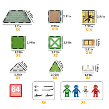 Load image into Gallery viewer, PicassoTiles 64 Pieces Ninja Dojo Magnet Building Set