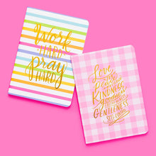 Load image into Gallery viewer, Notebook Set - Spiritual - Stripes + Gingham - 2 Pc Set
