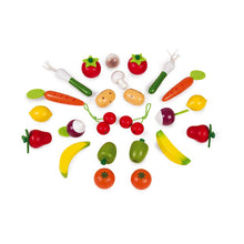 Load image into Gallery viewer, 24 Pc Fruit & Vegetables Basket | Pretend Play | Wooden toys