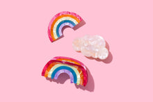 Load image into Gallery viewer, Hair Clip Set - Rainbow + Cloud - Multi-Colored Pearl