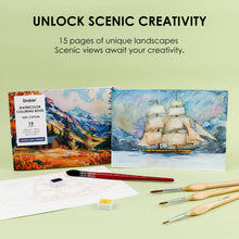 Load image into Gallery viewer, 15 Sheets 140LB Landscape-Themed Watercolor Coloring Book