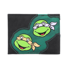Load image into Gallery viewer, Teenage Mutant Ninja Turtles Character Faces 3.5” Black Bifold Card Wallet