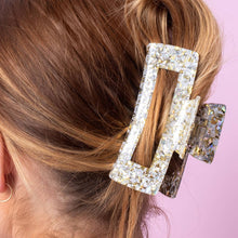 Load image into Gallery viewer, Claw Hair Clip - Pearl + Gold Confetti