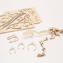 Load image into Gallery viewer, wa-gu-mi T-Rex (Tyrannosaurus) Wooden 3D Puzzle Kit