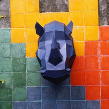 Load image into Gallery viewer, Rhino Head PaperCraft Origami Wall Art, 3D Paper Wall Art