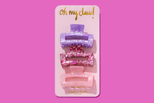 Load image into Gallery viewer, Claw Hair Clip Trio - Pink Confetti
