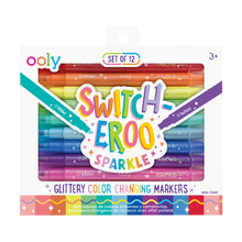 Load image into Gallery viewer, Switch-Eroo Sparkle Glittery Color Changing Markers- 12 pc