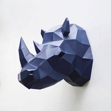 Load image into Gallery viewer, Rhino Head PaperCraft Origami Wall Art, 3D Paper Wall Art