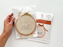 Load image into Gallery viewer, Nativity scene embroidery kit, Christmas embroidery diy kit