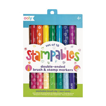 Load image into Gallery viewer, Stampables Double-Ended Stamp & Brush Markers: Set of 18