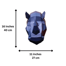 Load image into Gallery viewer, Rhino Head PaperCraft Origami Wall Art, 3D Paper Wall Art