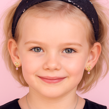 Load image into Gallery viewer, Little Luxe Drop Earrings | Crystal Bow with CZ