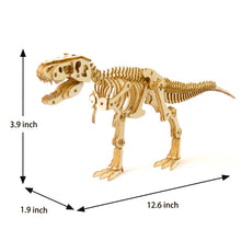 Load image into Gallery viewer, wa-gu-mi T-Rex (Tyrannosaurus) Wooden 3D Puzzle Kit
