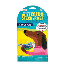 Load image into Gallery viewer, Tiny Tada! Note Cards & Sticker Set - Playful Pups