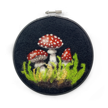 Load image into Gallery viewer, Toadstools in a Hoop Needle Felting Craft Kit