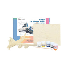 Load image into Gallery viewer, 3D Wooden Puzzle with Paint Kit: Civil Airplane