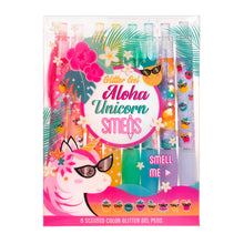 Load image into Gallery viewer, Smens - Aloha Unicorn - Scented Glitter Gel Pens - 8 Count
