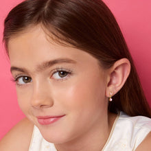 Load image into Gallery viewer, Little Luxe Drop Earrings | Heart with Pink Cubic Zirconia
