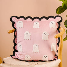 Load image into Gallery viewer, Scalloped Square Throw Pillow-Boo Crew
