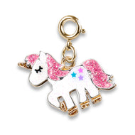 GOLD GLITTER UNICORN CHARM