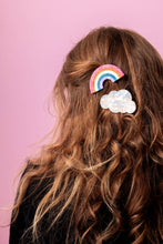 Load image into Gallery viewer, Hair Clip Set - Rainbow + Cloud - Multi-Colored Pearl
