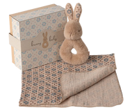 Rabbit rattle set - Cream peach