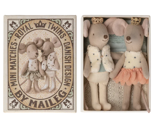 Royal Twins in Box, Little Brother & Sister in Matchbox - Rose