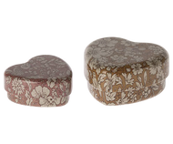 Metal Heart Box, 2 pcs - Heather Blossom