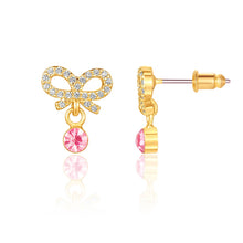 Load image into Gallery viewer, Little Luxe Drop Earrings | Crystal Bow with CZ
