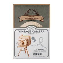 Load image into Gallery viewer, 3D Laser Cut Wooden Puzzle: Vintage Camera
