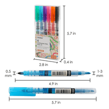 Load image into Gallery viewer, Dual-Tip Notetaking Pen Set Of 6: Vivid Splash
