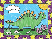 Load image into Gallery viewer, Stained Glass Coloring, Dinosaurs
