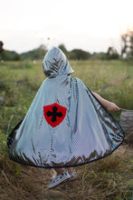 Load image into Gallery viewer, Reversible Dragon/Knight Cape,  Green/Silver
