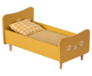 Wooden Bed, Miniature - Yellow